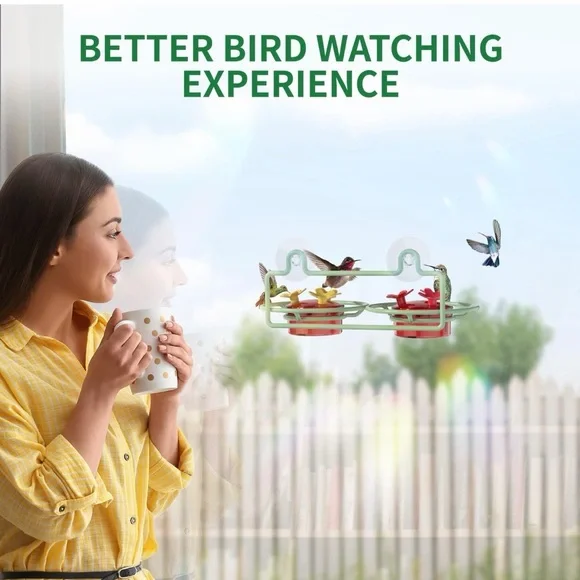 Hummingbird Feeder with Red and Yellow Flowers - Picture 5 of 9